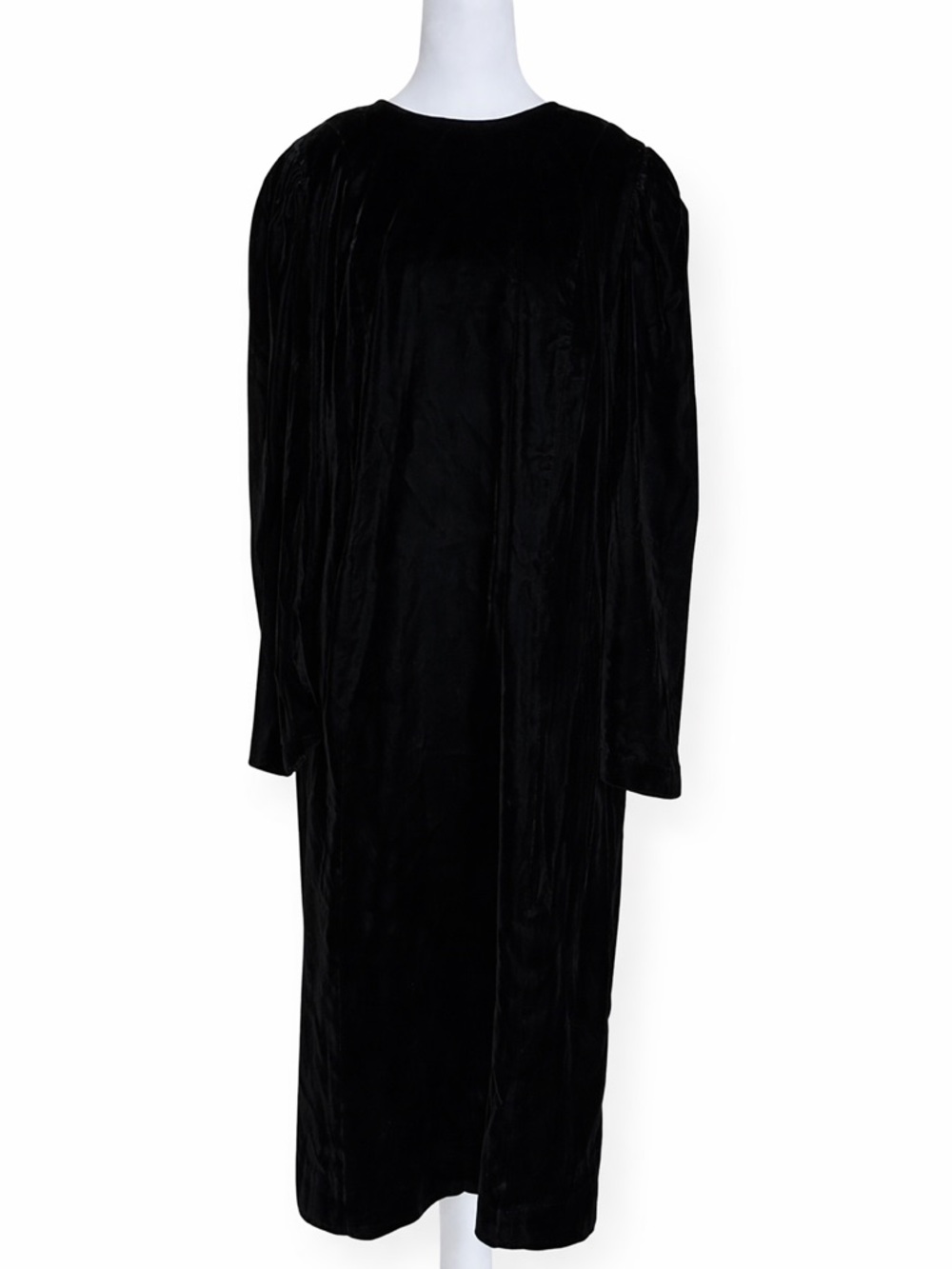 VTG 80s 90s Morgan Taylor Black Velvet Evening Gown 18W Retro Party Prom Bow - Picture 1 of 11